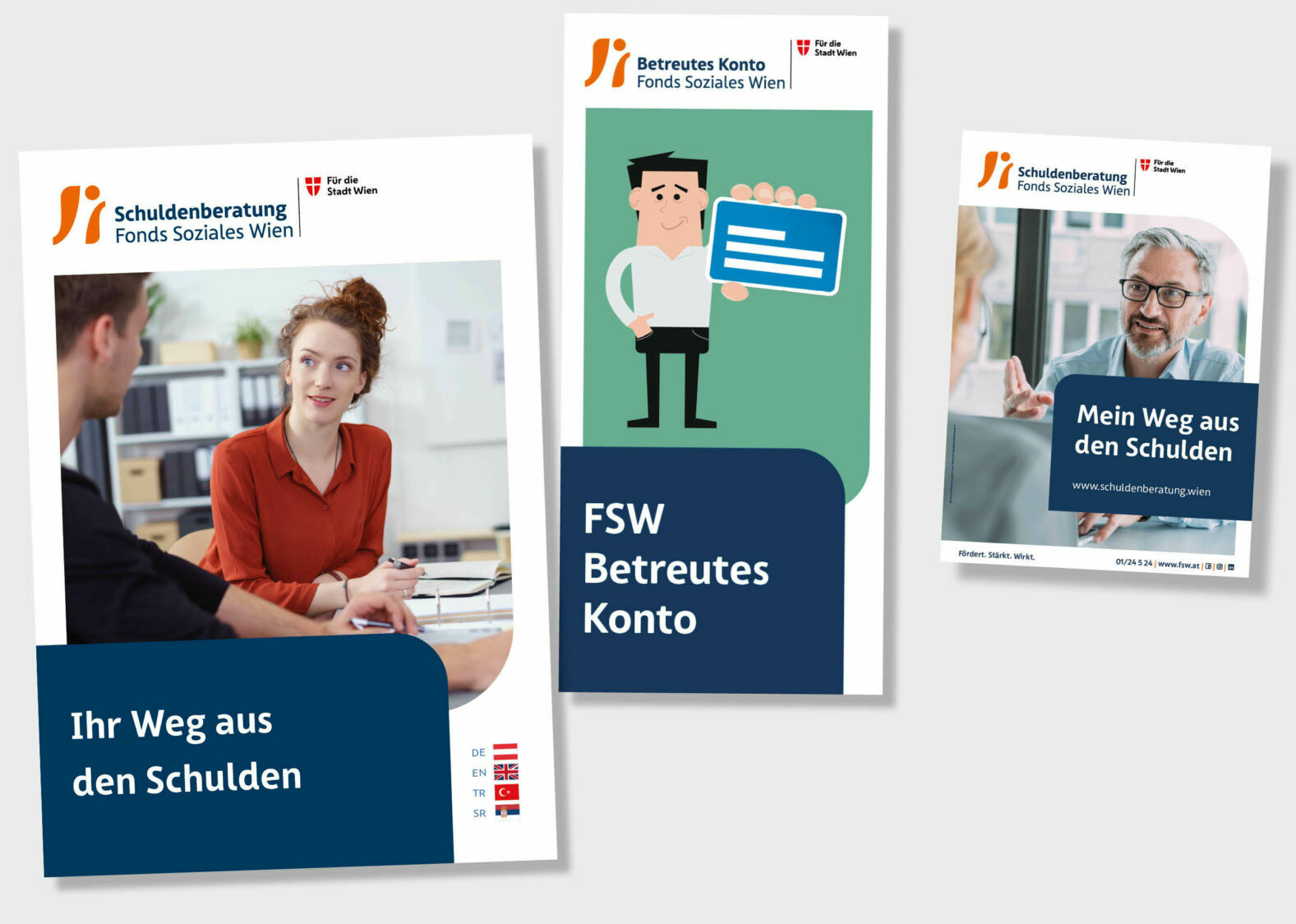 Broschüren der FSW Schuldenberatung